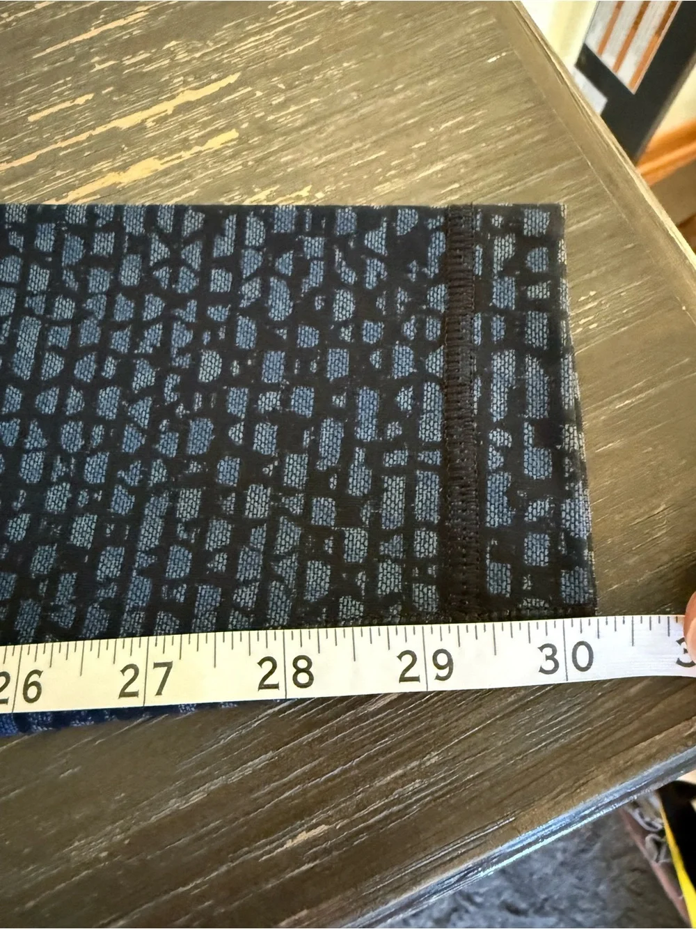 Lululemon Wunder Under Shatter Weave Blue Black Leggings Size 8